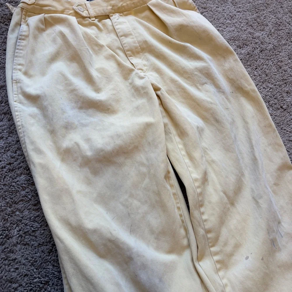 Vintage Polo Ralph Lauren Yellow Pleated Chino Pants 32x28